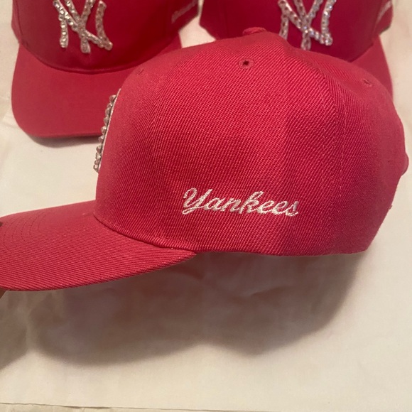 Pink Baseball Cap with Rhinestone Logo - Picture 2 of 11